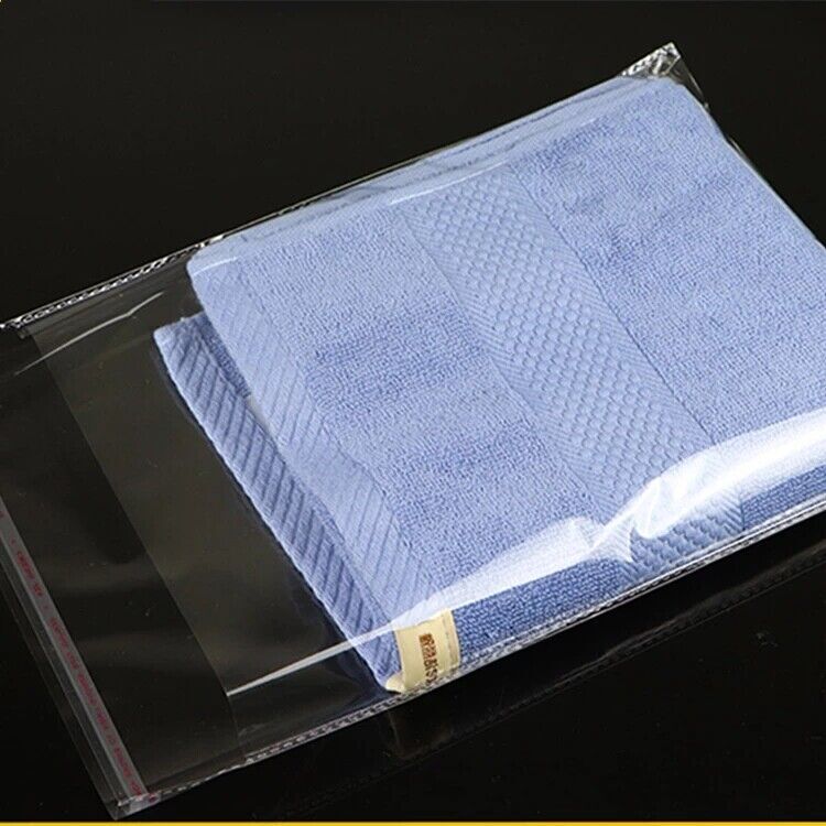 100PCS Clear Resealable Self Sealing Cello Cellophane Bags Plastic OPP Poly Bags