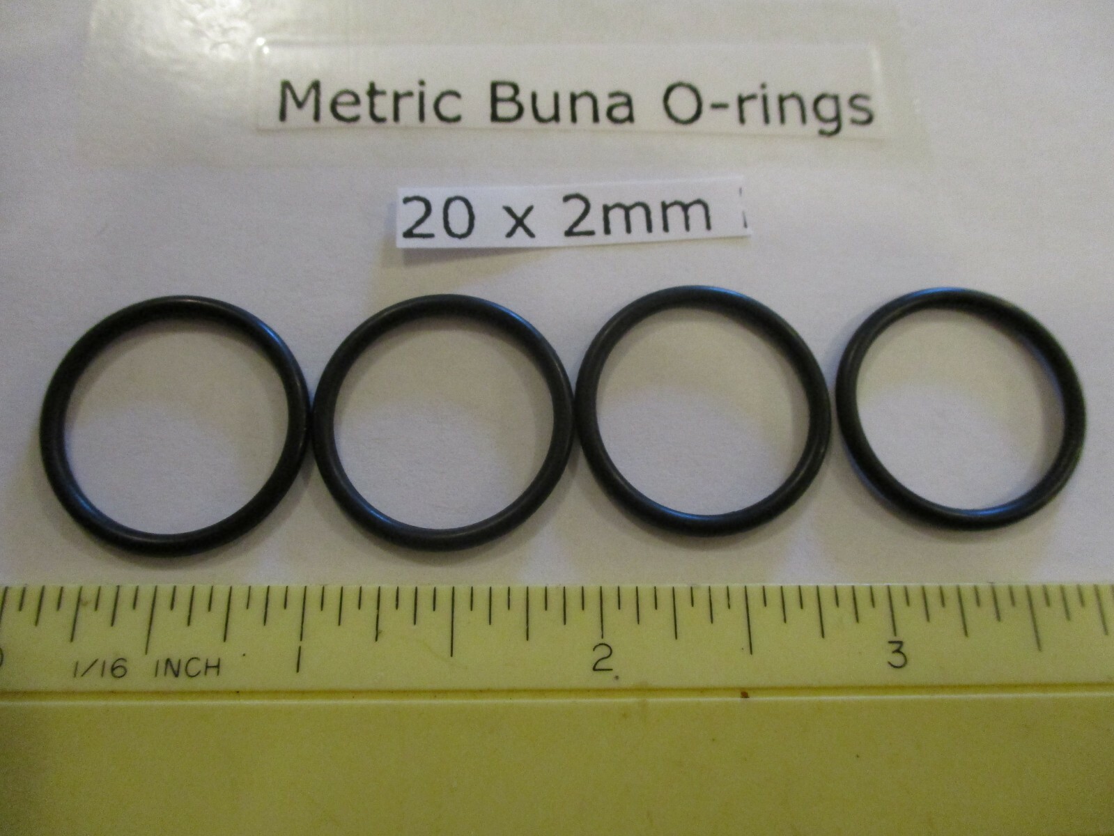 20mm ID x 24mm OD x 2mm thick O-ring. Buna-70. Quan 4.