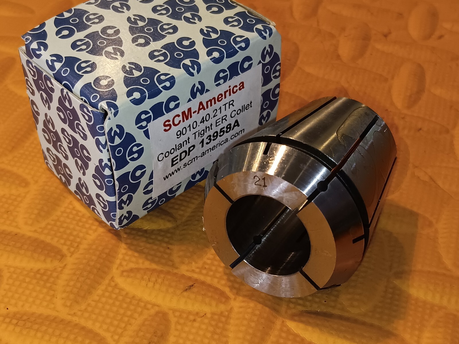 NEW 21mm – 20mm ER40 Coolant Tight Collet 9010.40.21TR Chuck CNC Tool .787-.827