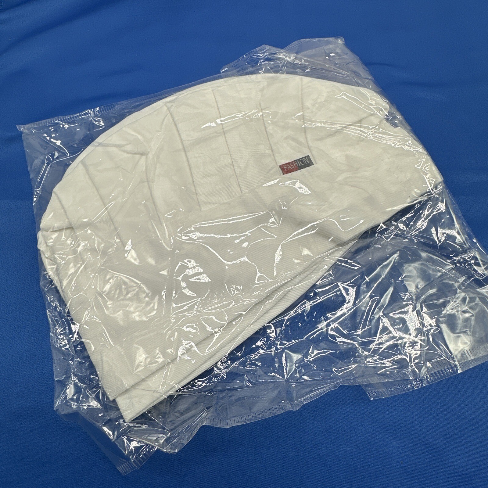 2 Chef Hat White Fashion Brand Fits 22 Inch With Elastic Stretch To 24 Inch NIP