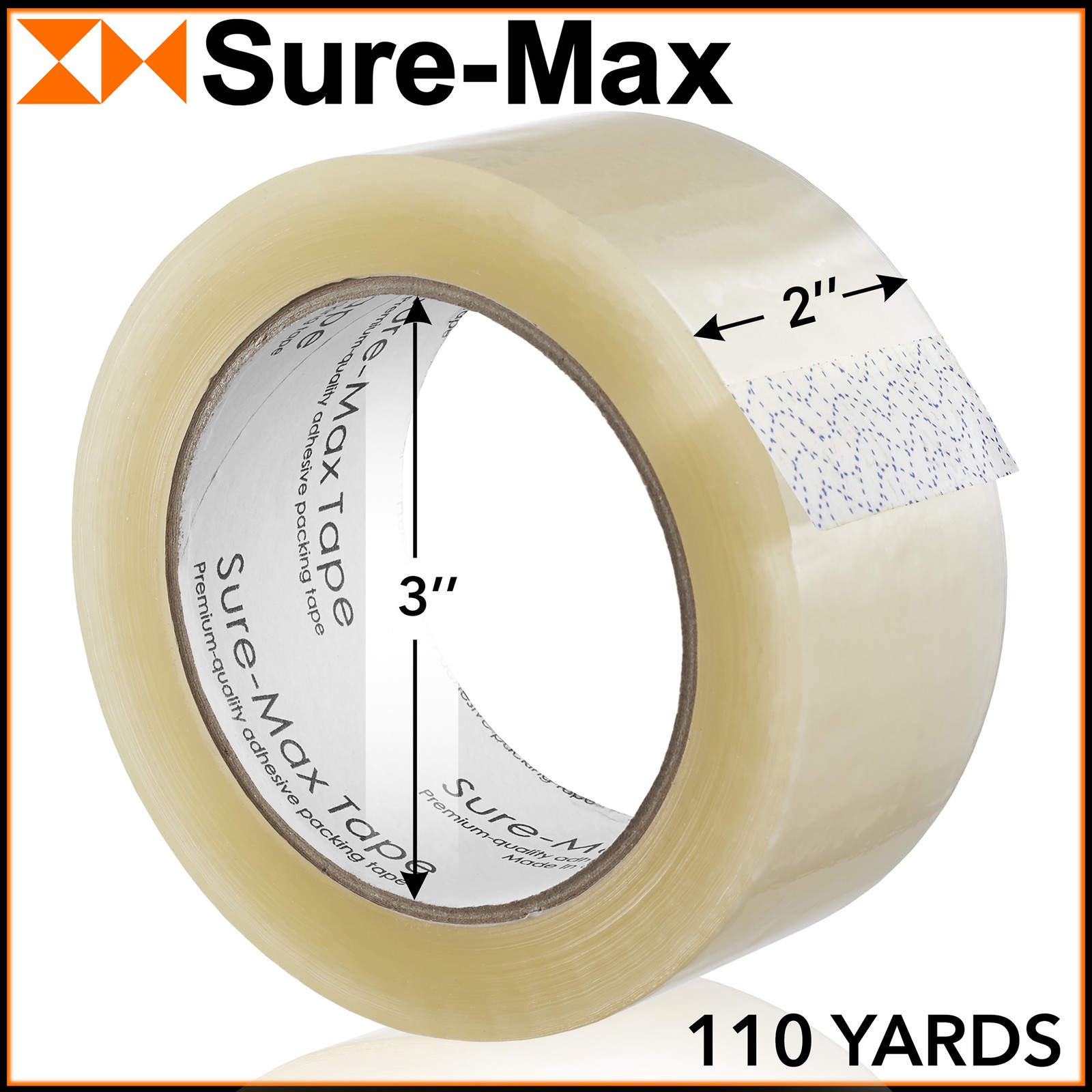 6 Rolls Carton Sealing Clear Packing Tape Box Shipping – 1.8 mil 2″ x 110 Yards