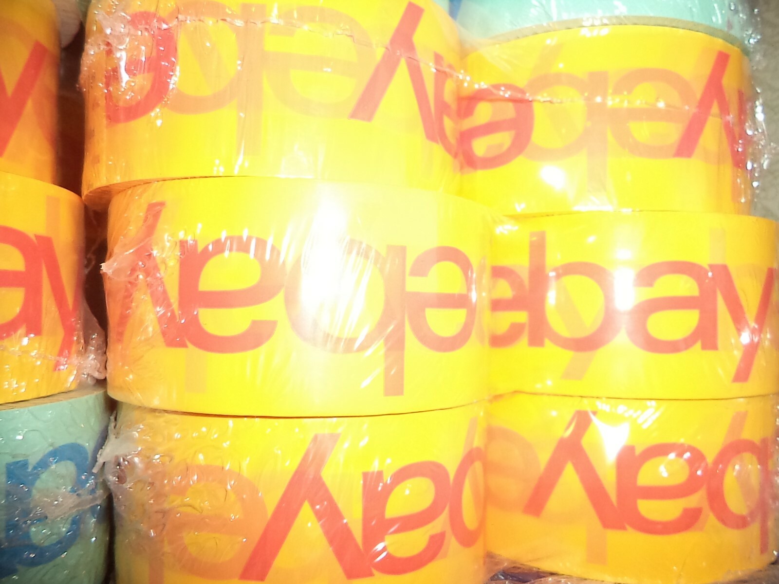 2″ x 75 yards Official eBay Branded Packaging Tape 6 ROLLS NEW YELLOW
