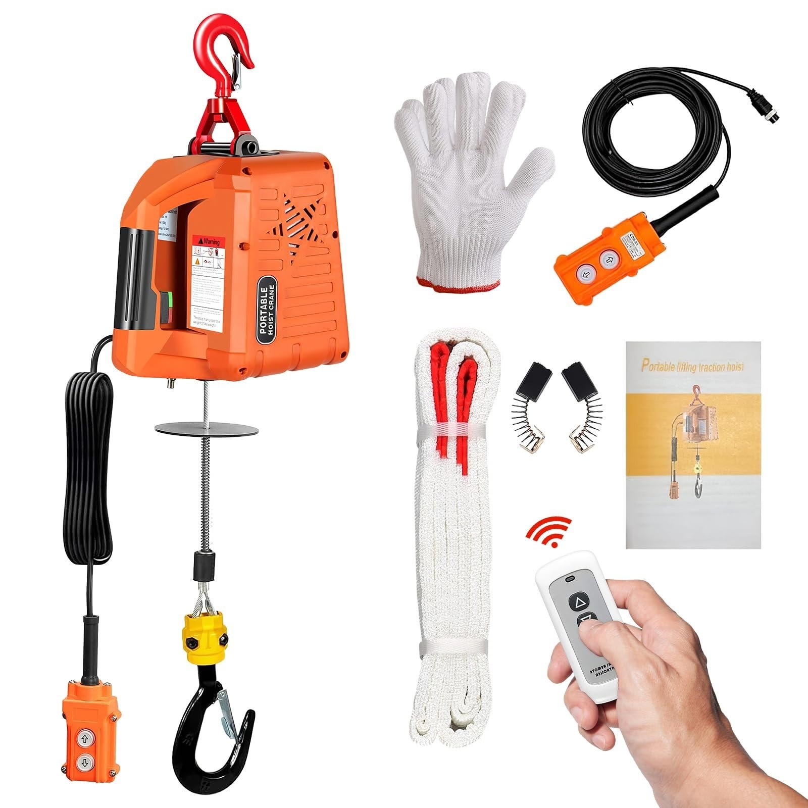 3-in-1 Electric Hoist 2200lb Capacity Power Winch Crane 110V