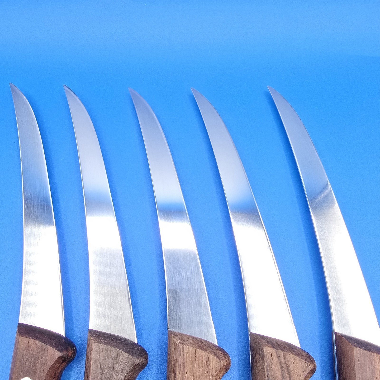 Lot 5 Victorinox Forschner 40017 Curved Boning Knives Wood Handle Swiss…