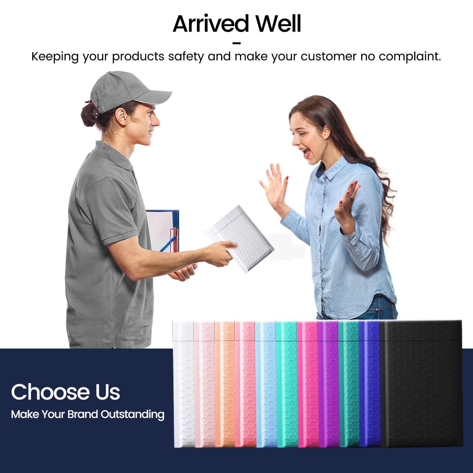 Poly Bubble Mailers Padded Envelopes Mailing Shipping Bags Choose Color Size