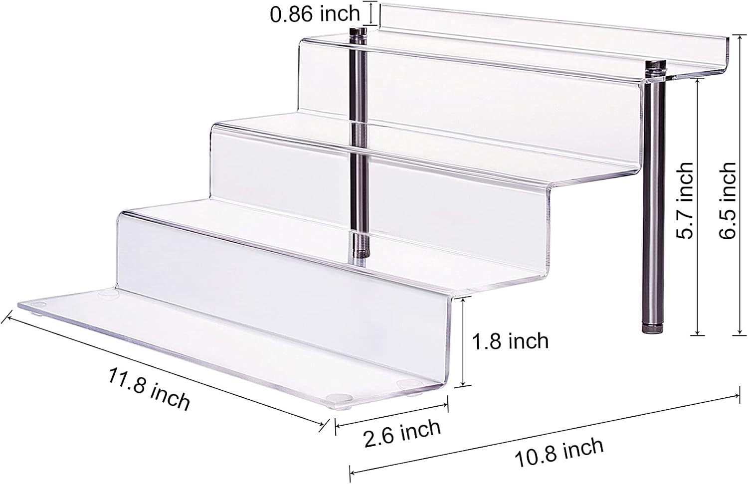 Clear Acrylic Riser Stand 4 Tier Pop Figure Display – 2 Pack