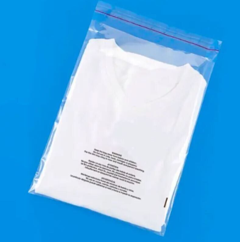 2000 Pcs 14X20 Poly Bags Suffocation Warning Clear Merchandise 1.5 mil Self Seal