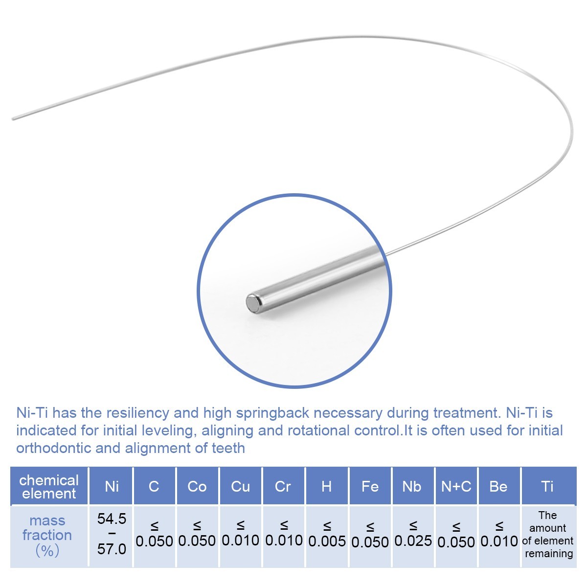 AZDENT Dental Orthodontic Round Arch Wires Heat Thermal Activated Niti 10pc/pack
