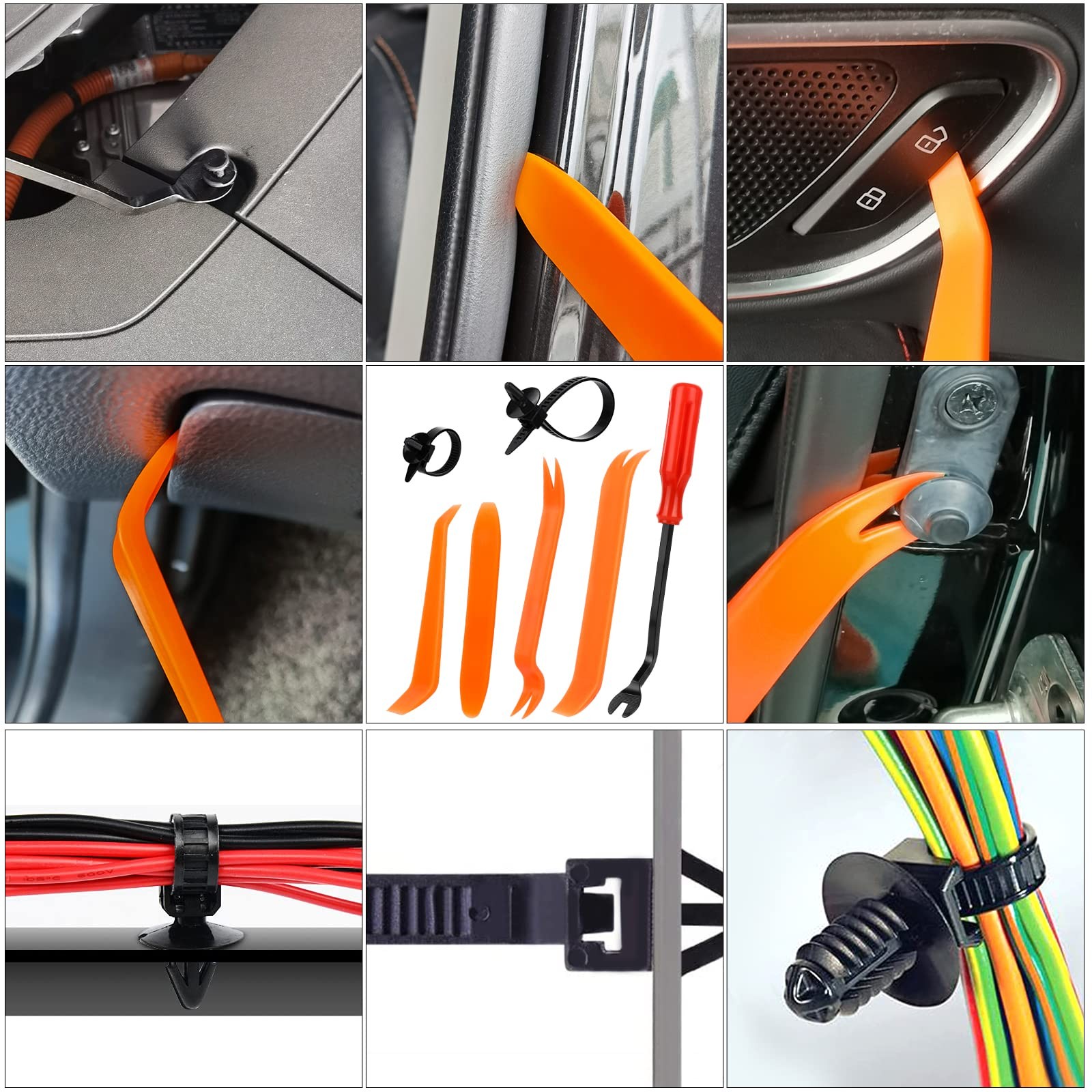 1240PCS Car Retainer Auto Fasteners Body Plastic Trim Clips Pin Rivet Bumper Kit