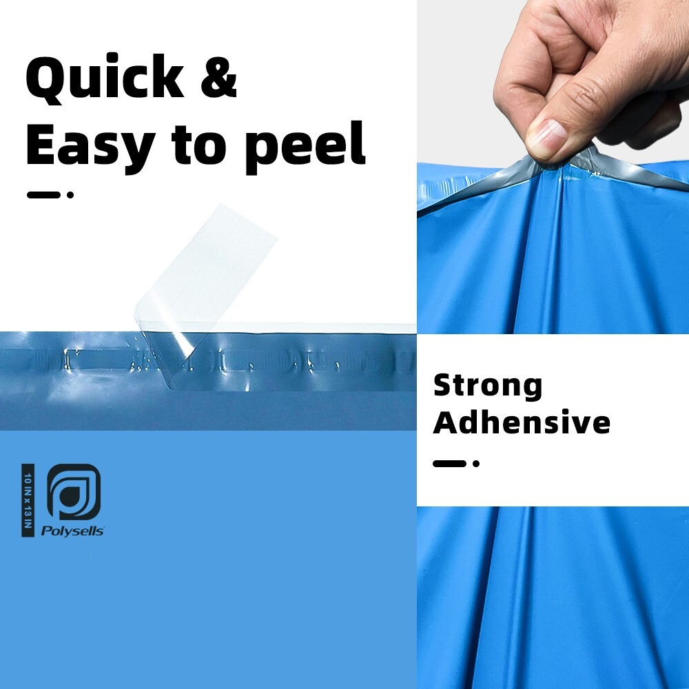 100 10×13 Poly Mailers Envelopes Self Sealing Shipping Mailers Blue POLYSELLS