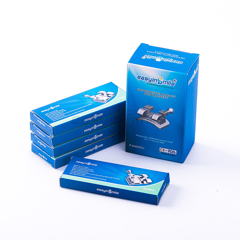 5Packs Dental Orthodontic Brackets Mini Metal MBT/Roth 022” 3/345Hooks Braces