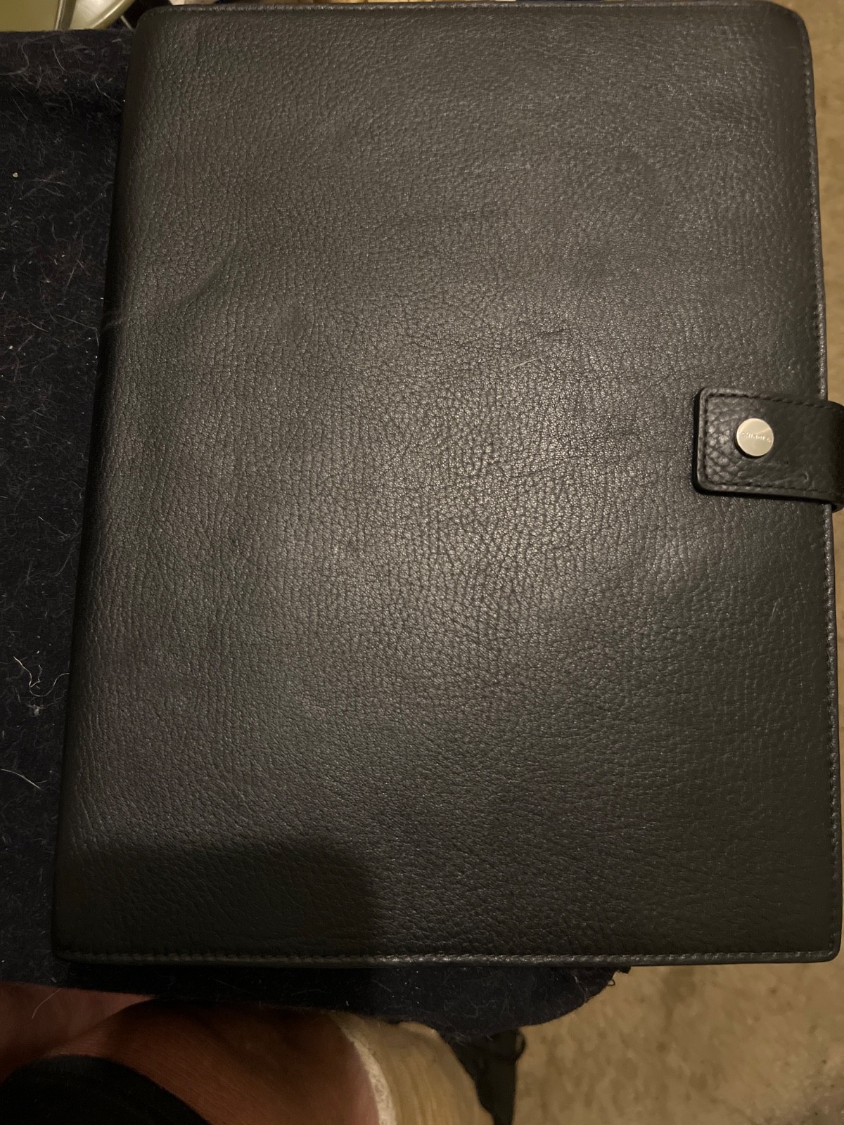 Shinola Lux Leather (Black) Notebook/Portfolio, Magnetic Closure, Pen Loop