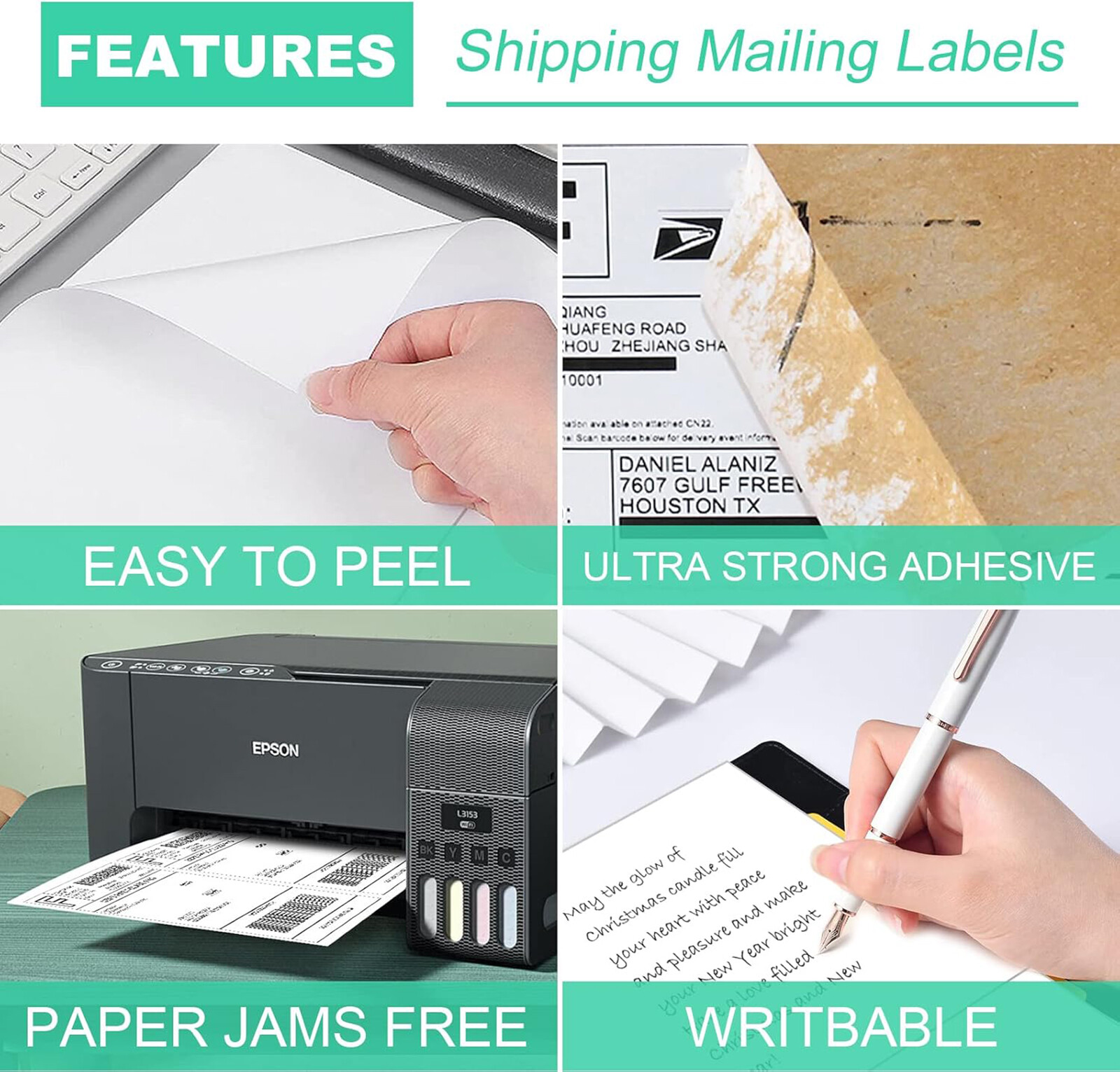 50-1000 Premium 8.5″ X 5.5″ Half Sheet Shipping Labels Self Adhesive 2 Per Sheet