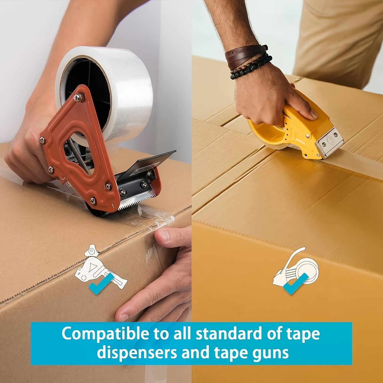 24 Rolls Clear Packaging Shipping Packing Tape Strong Adhesive
