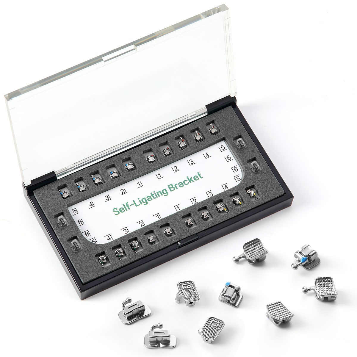 10X AZDENT Dental Ortho MIM Self Ligating Bracket Mini Roth.022 Hooks 345