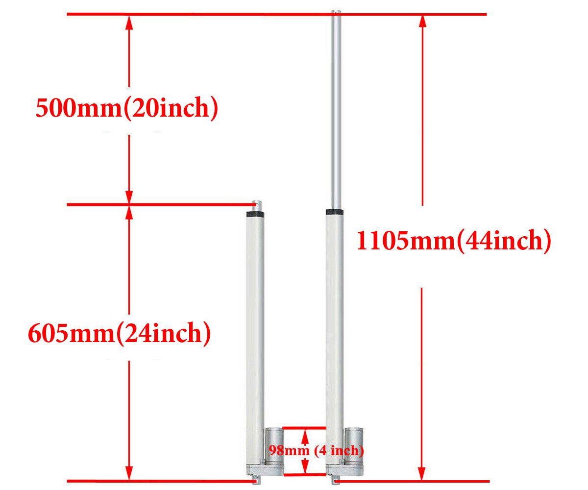 12V 2000N 900N 250N Linear Actuator 6inch Stroke 2inch to 48inch Fast Speed