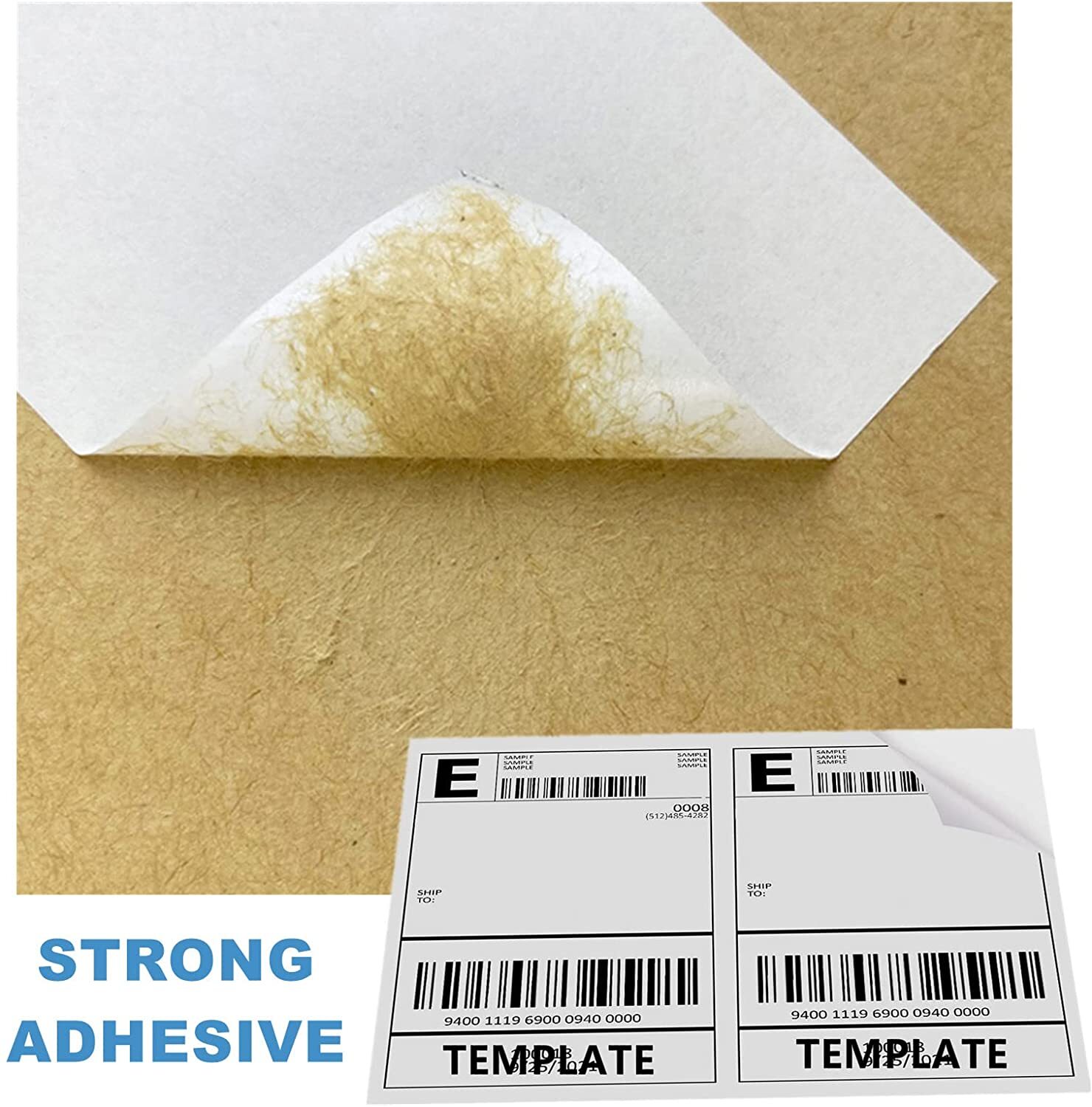 200-8000 Shipping Labels 8.5″ x 5.5″ Half Sheets Blank Self Adhesive 2 Per Sheet