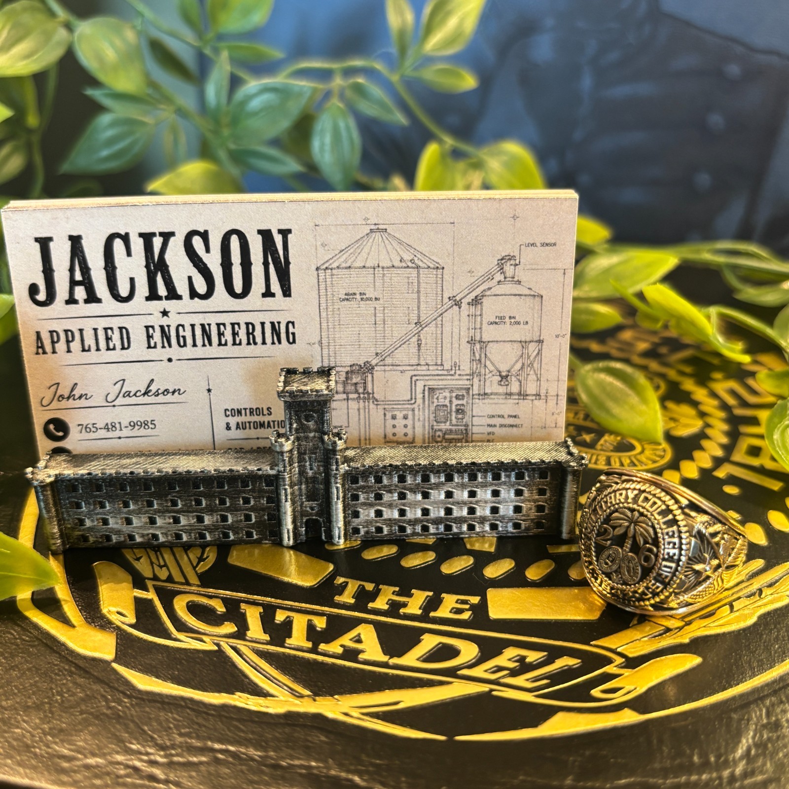 Padgett Thomas Barracks Business Card Holder SILVER The Citadel 3D Printed
