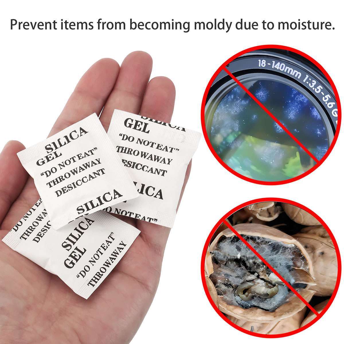 60Pcs 100Pcs 3g 5g Grams Silica Gel Desiccant Pack Moisture Absorber Reusable