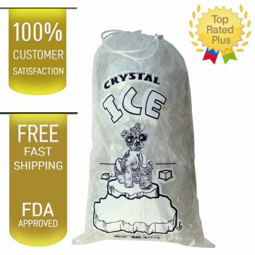 COMMERCIAL 10 Lbs / LB Ice Bag Bags Drawstring 1.5 Mil Choose Your Quantities