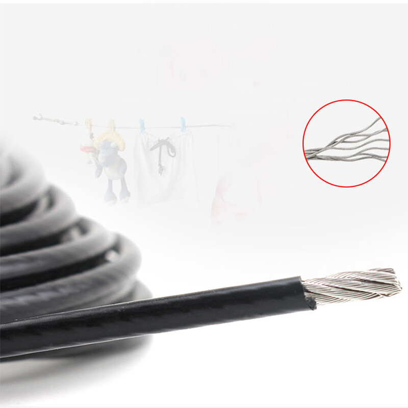 304 Stainless Steel Wire Rope Cable Rigging Φ0.5mm-12mm PVC Coated Clear / Black