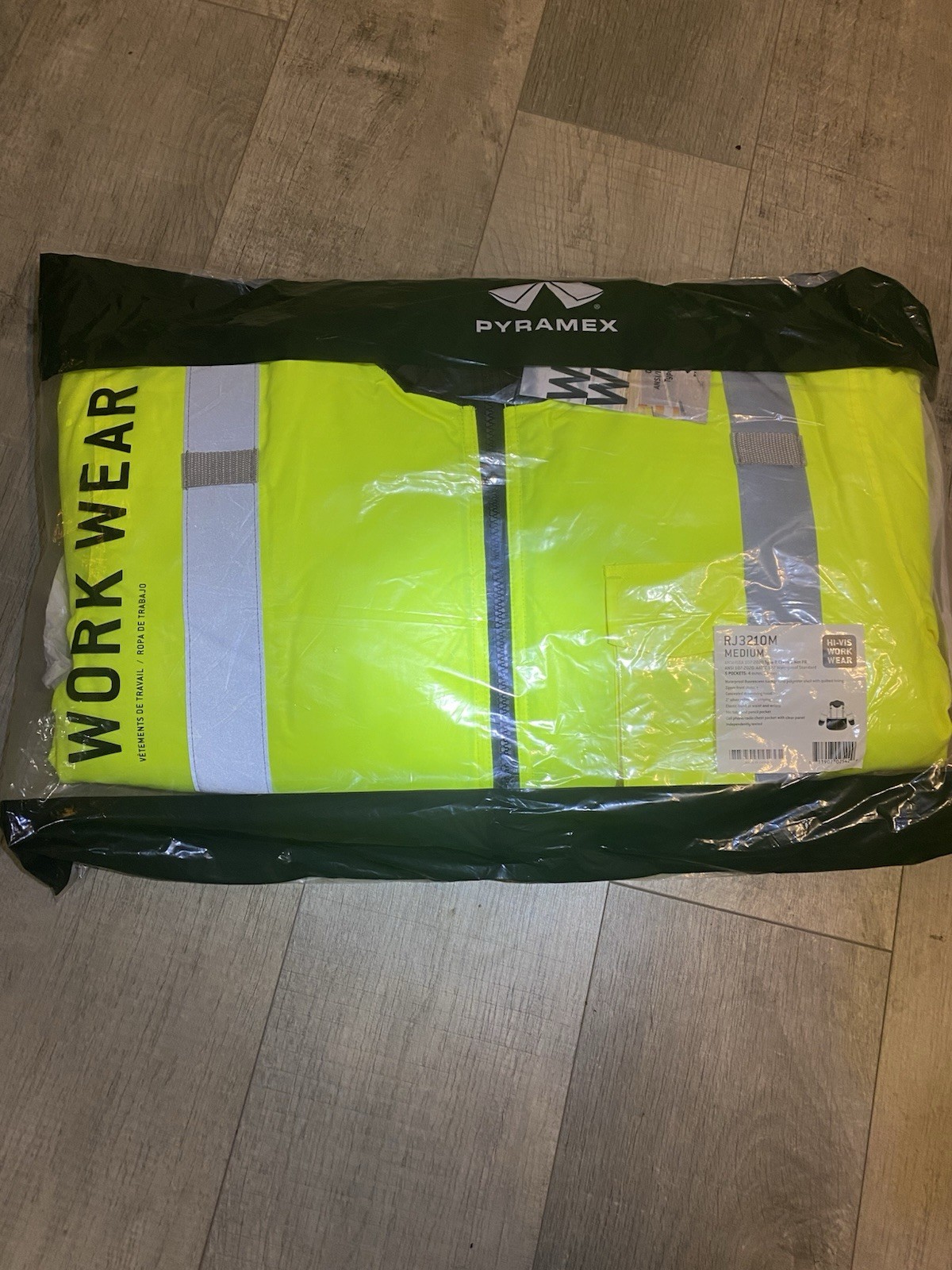 Pyramex RJ3210M Hi-Vis Waterproof Jacket Medium Yellow Black ANSI Class 3