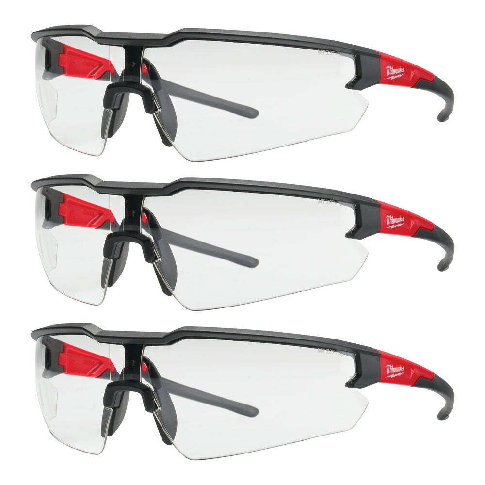 Milwaukee 48-73-2052 Safety Glasses Clear Anti-Scratch Lenses – 3 PK