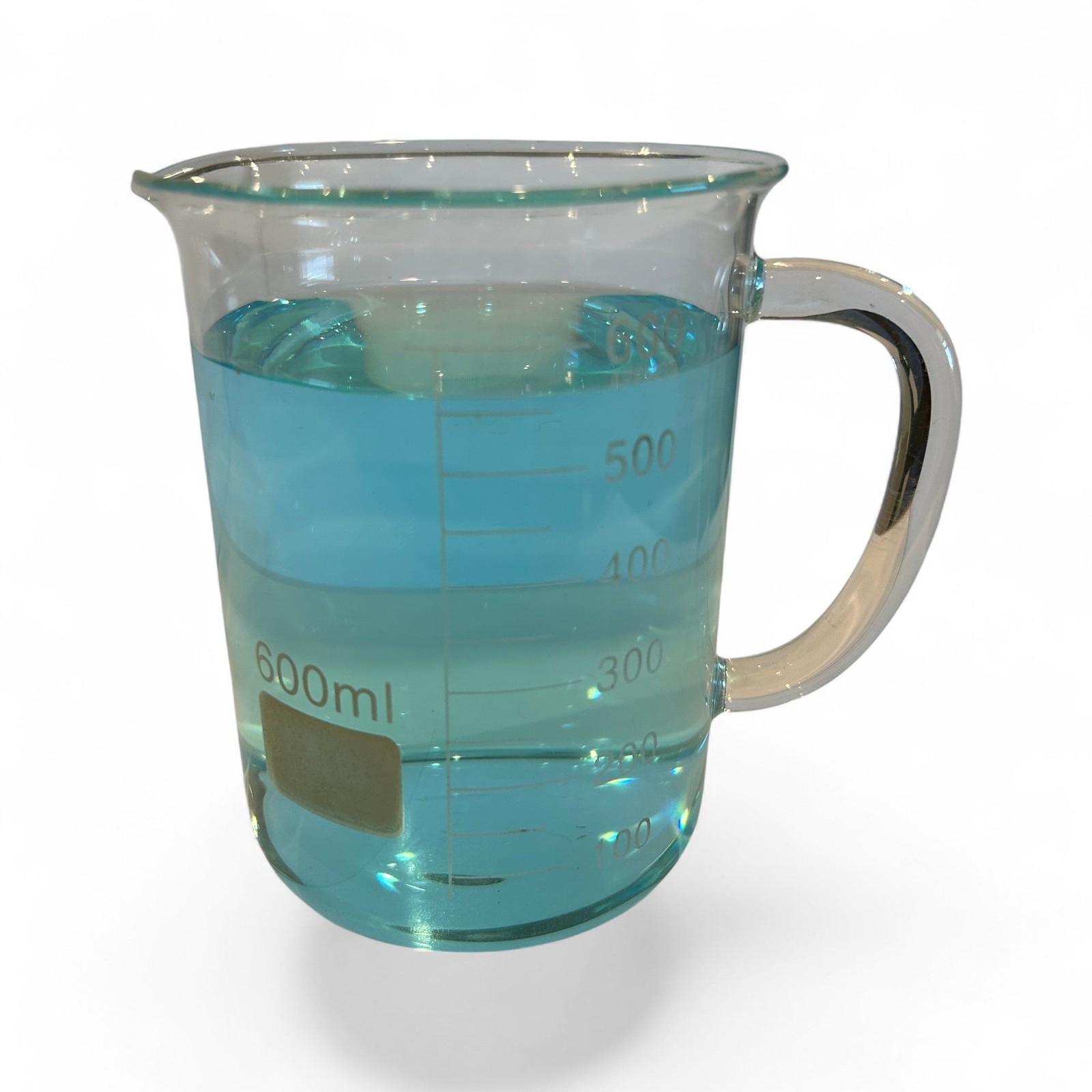 Beaker, Mug, Borosilicate Glass, 600ml, with Handle and Pour Spout
