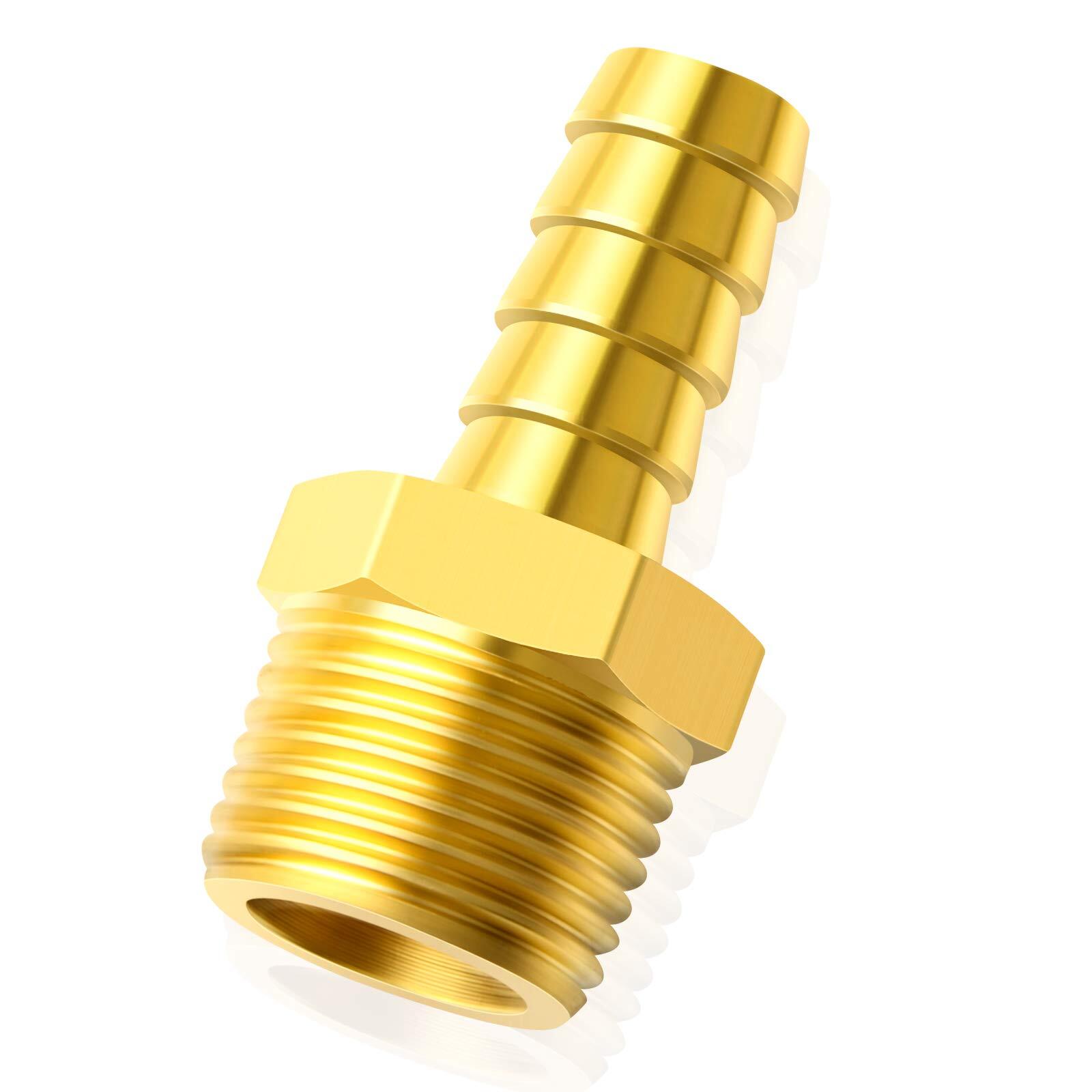 Brass Hose Barb Fitting 3/8 Inch Barb To 1/2 Inch Male Npt Adapterpack Of 5