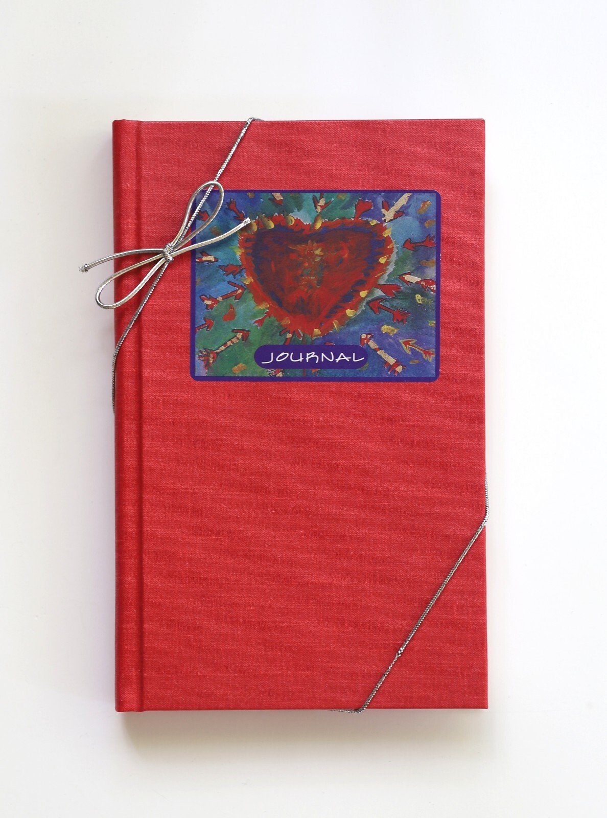 Red Heart & Arrows Hard Cover 96 Page Notebook Journal 8.25 x 5.25 in.
