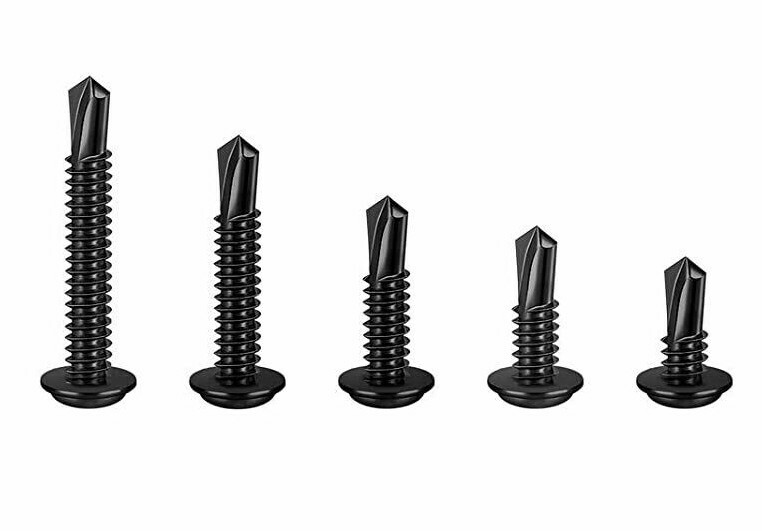 Modified Truss Head #8 x 1/2″ to 3″ Self Drilling Screws, Black
