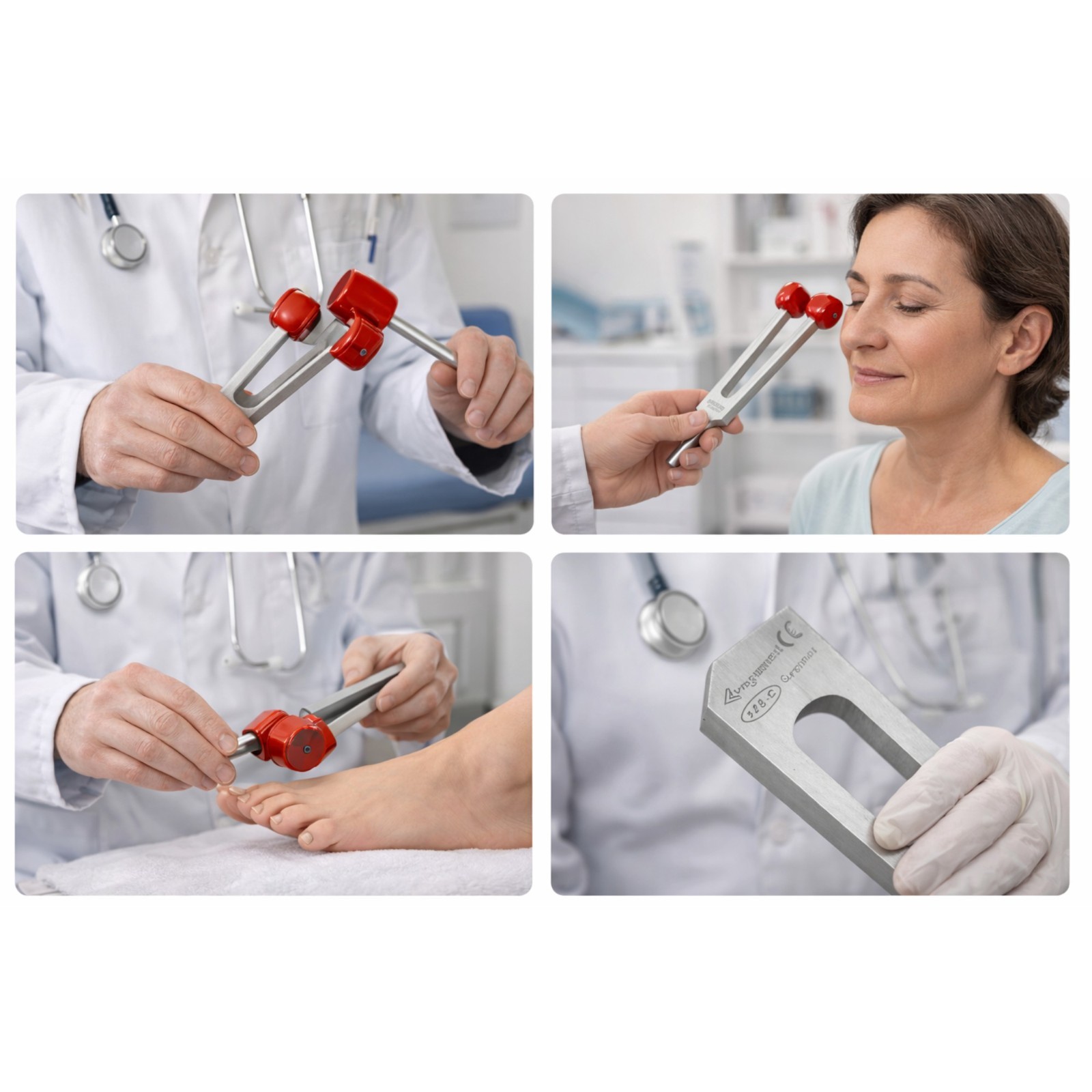PREMIUM RED Tuning Fork With Weights – C 128 – SURGICAL MEDICAL INSTRUMENTS