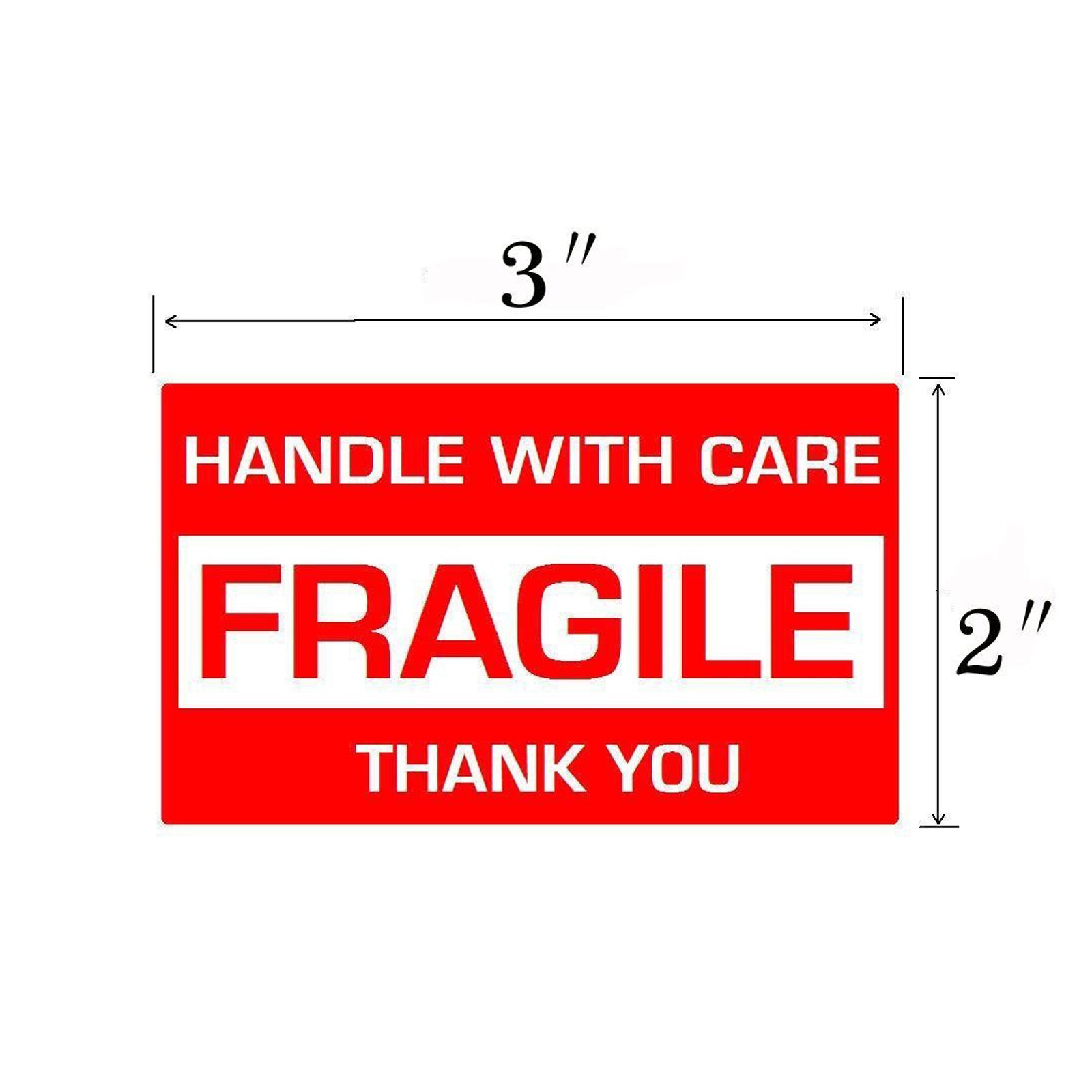 500 Fragile Stickers 2×3 Fragile Labels Sticker Handle With Care Mailing Label