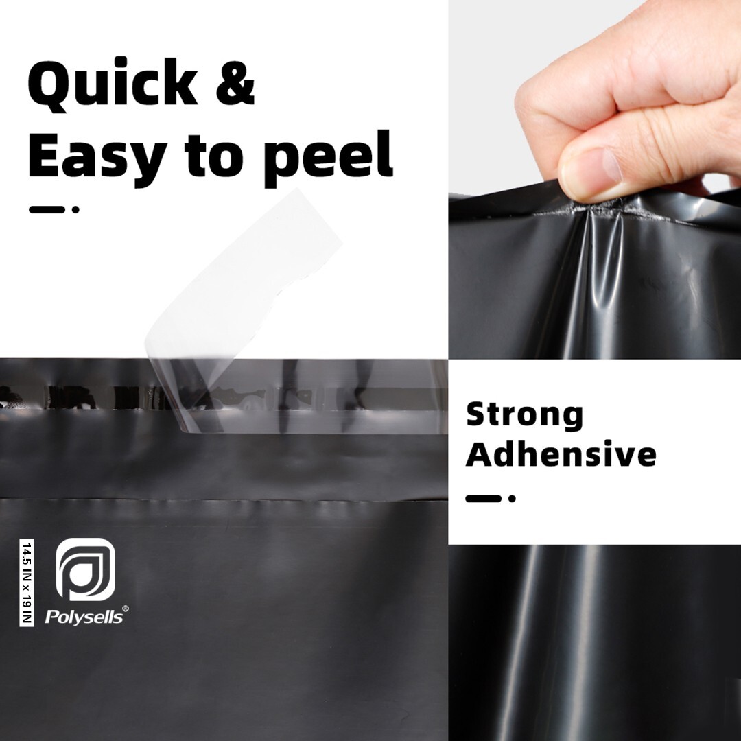 500 14.5×19 Poly Mailer Self Sealing Shipping Mailer Bags Black POLYSELLS