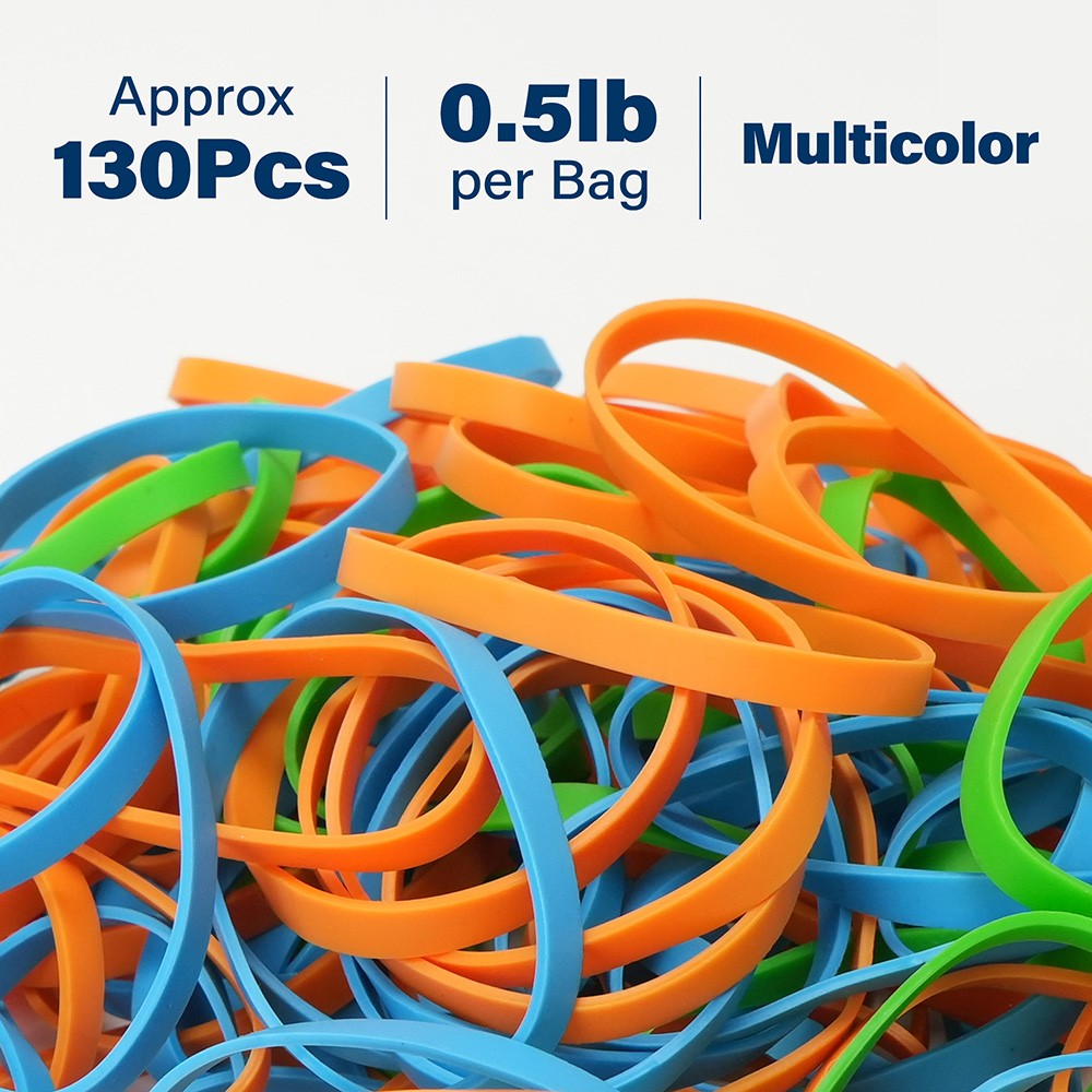 130PCS Rubber Bands Colored Thick Heavy Duty Rubber Bands for Office Supplies