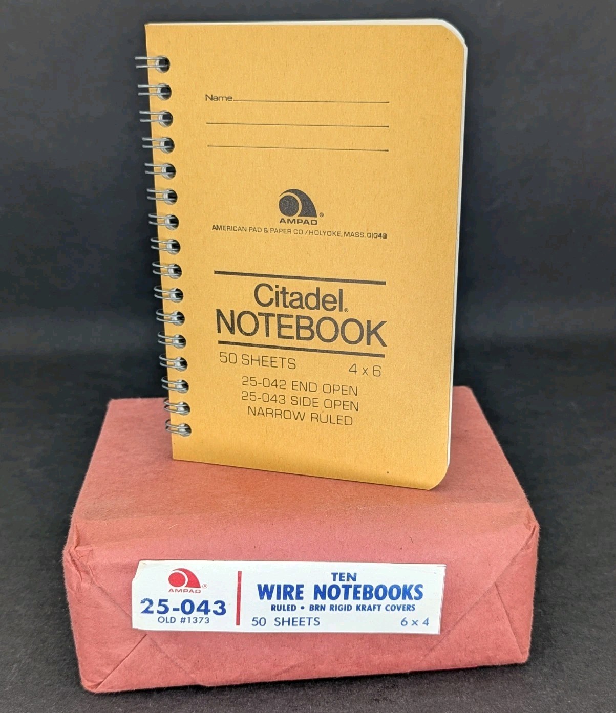 Vintage NOS Sealed Set Of 10 Citadel Ampad Narrow Ruled Notebooks 50 Sheets 6×4