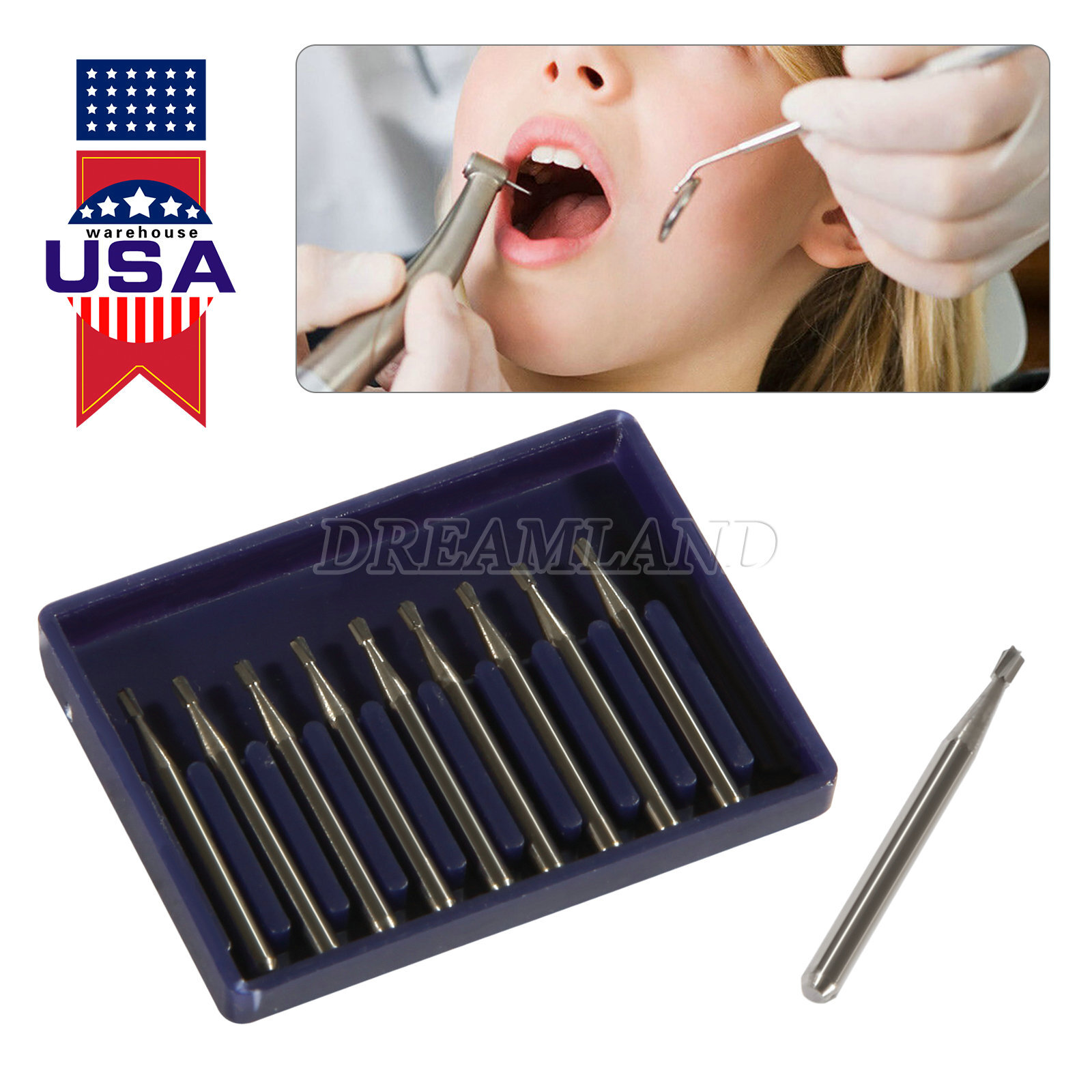Dental Carbide Burs FG # 330 Pear for High Speed Handpiece 10 per box