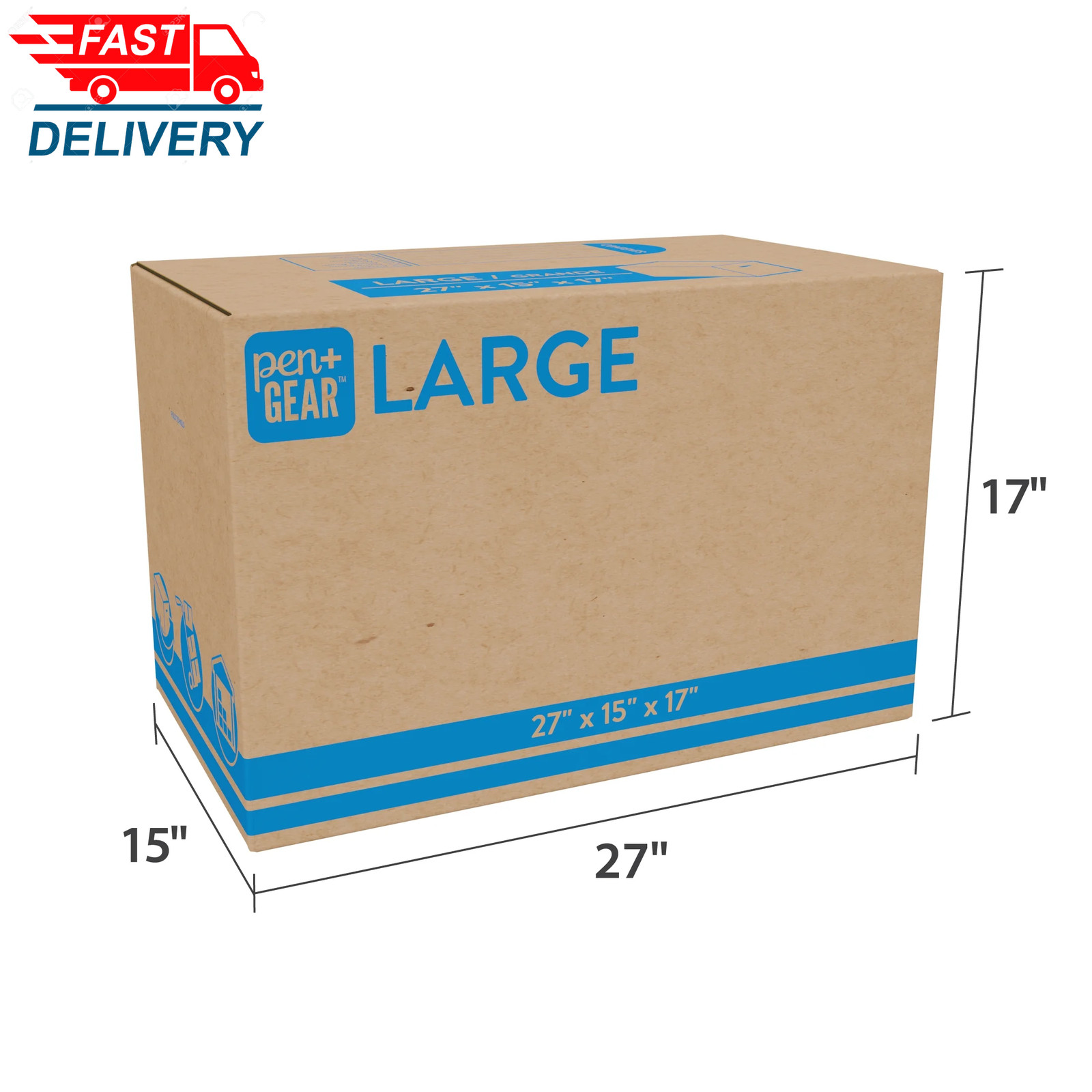 (10 Pack) Large Moving Boxes, 27L X 15W X 17H, Kraft