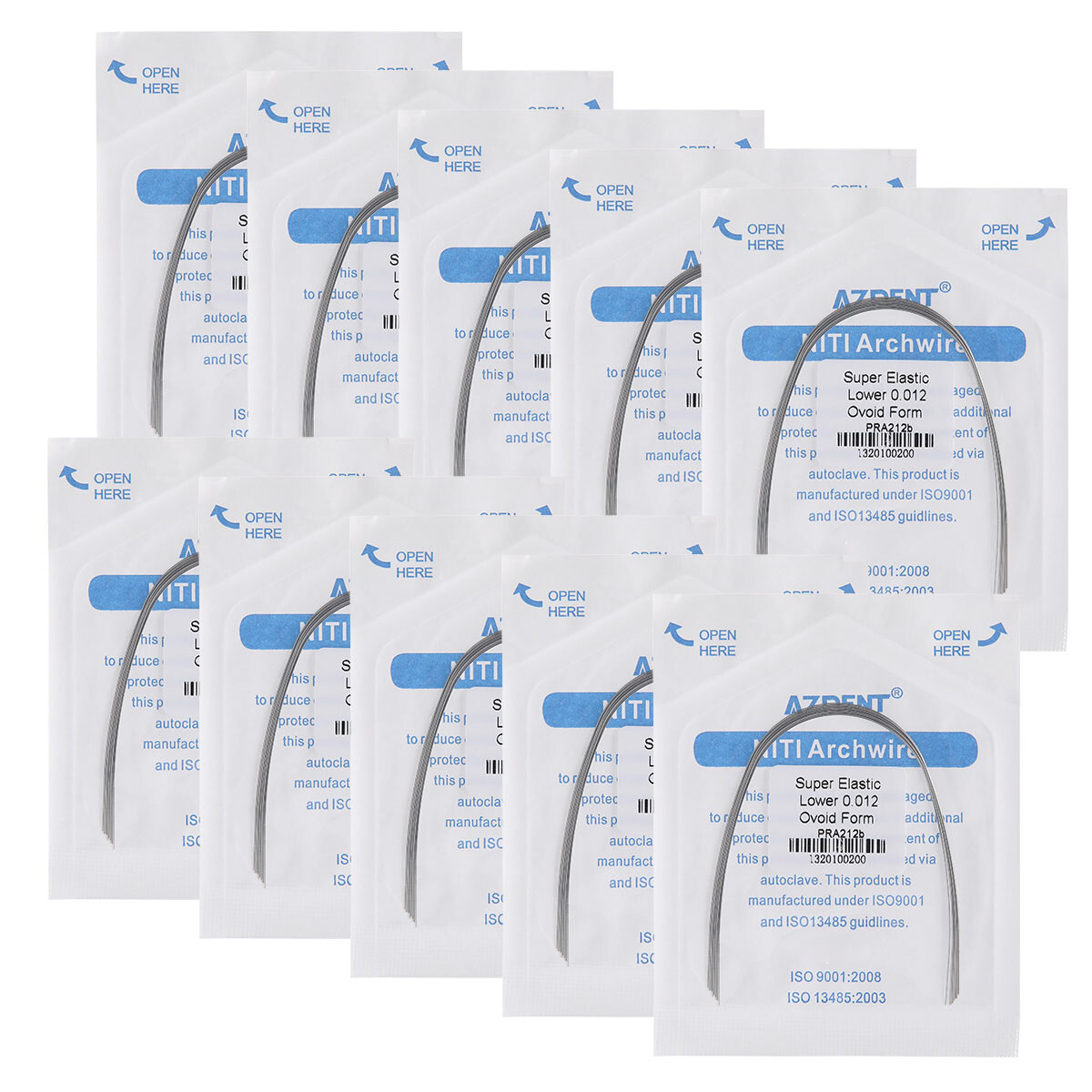 USPS 20Packs Dental Orthodontic Super Elastic Nitinol Arch Wire Round 012Upper