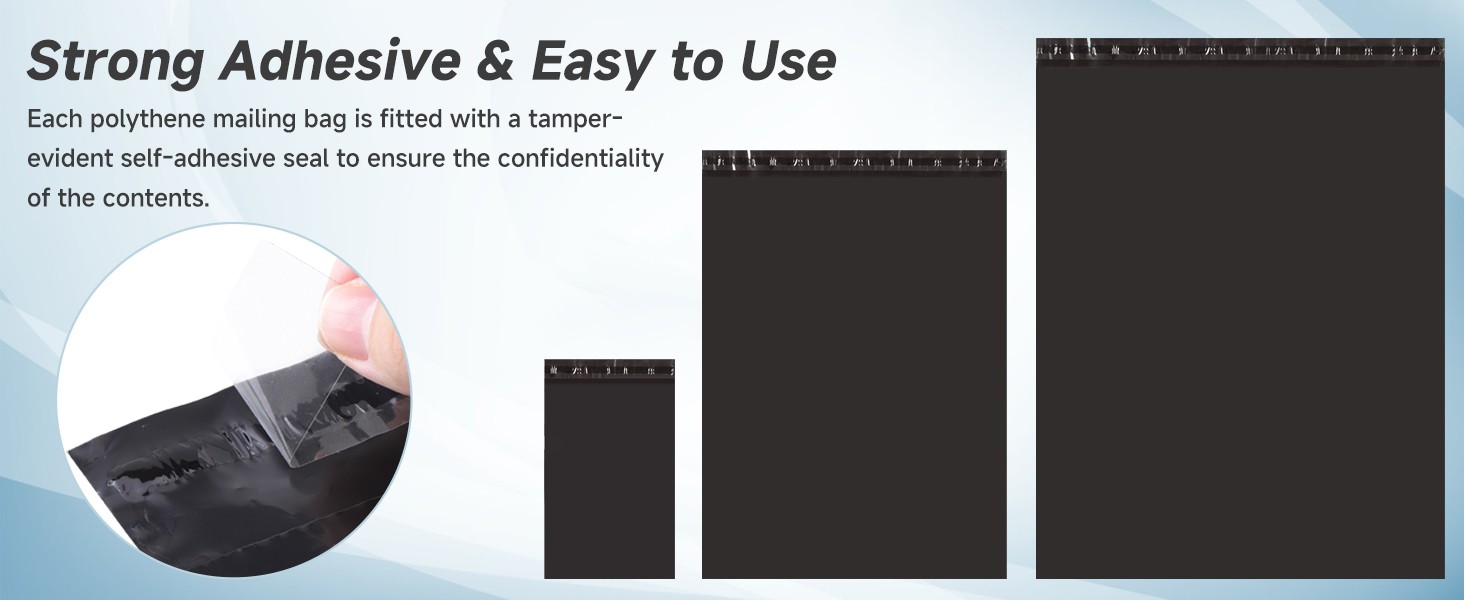 Any size Black Poly Mailers Shipping Envelopes Self Sealing Plastic Mailing Bag