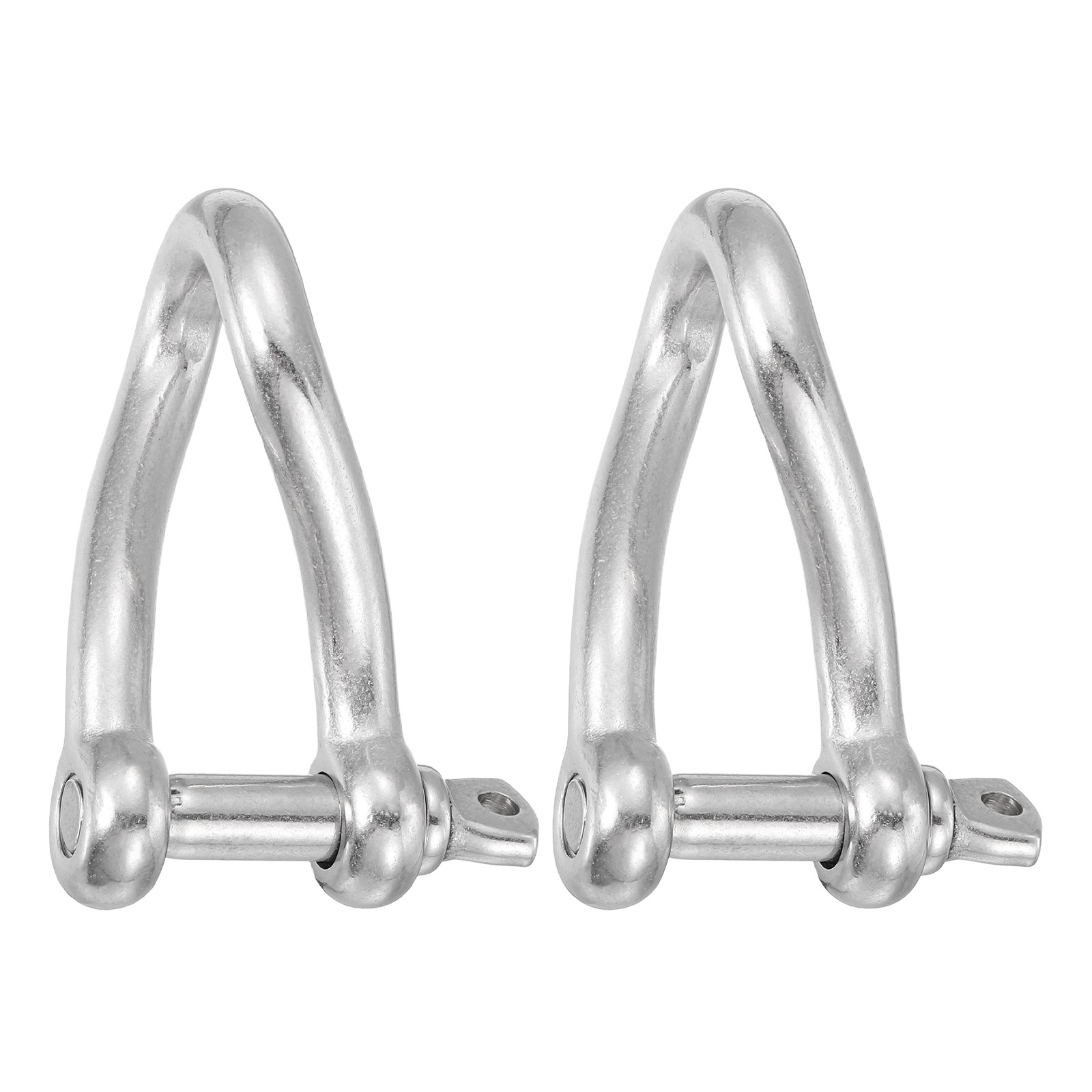 2 Pcs 316 Stainless Steel Twist Shackle 90 Degree 1/2″ 12mm, Twisted Clevis
