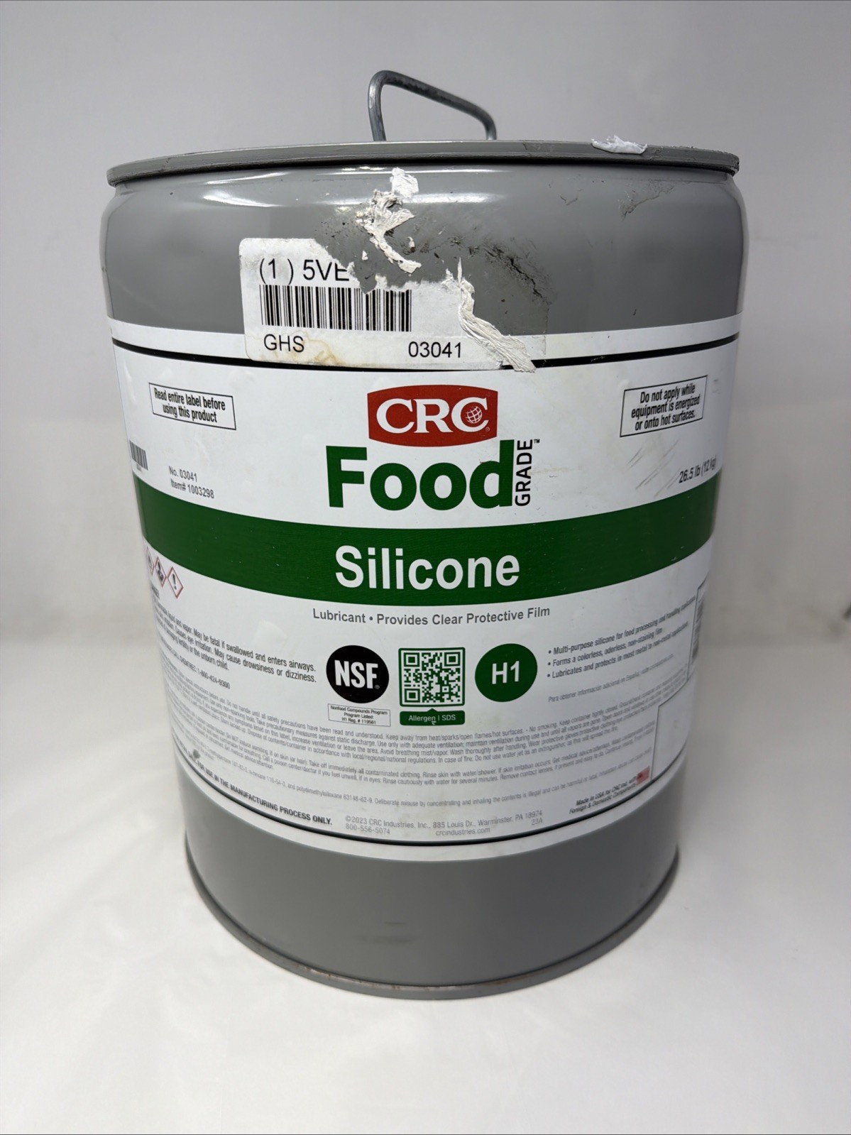 CRC 03041 General Purpose Dry Lubricant, 26.5lb, 5 Gallons, Food Grade, NSF H1
