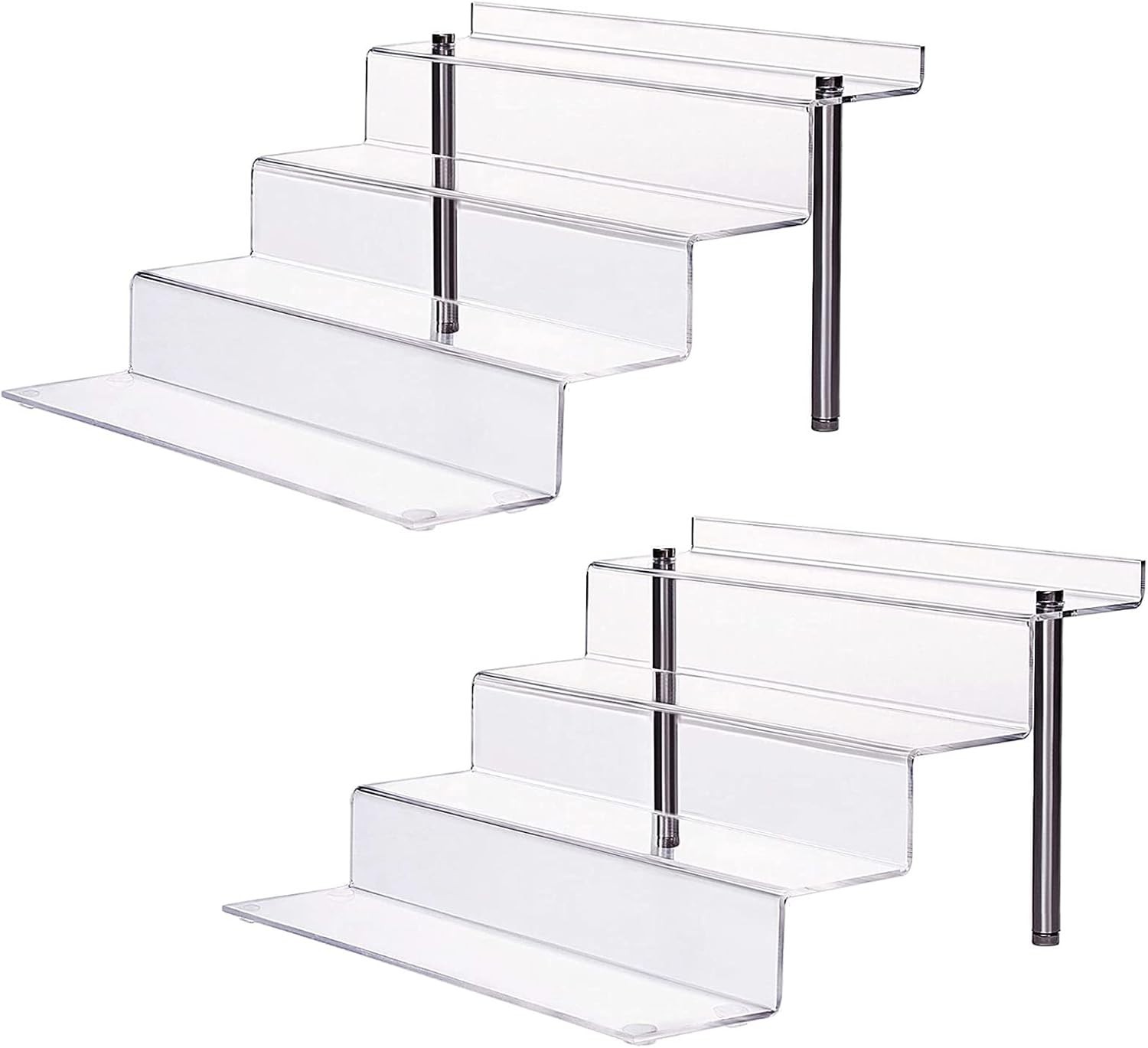 Clear Acrylic Riser Stand 4 Tier Pop Figure Display – 2 Pack