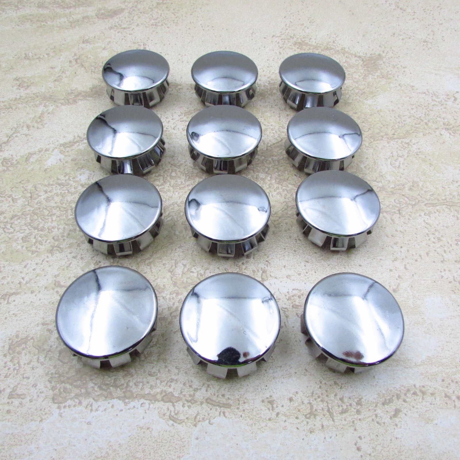 QTY 12 Steel Nickel Finish Plug Buttons 1-1/8″ Hole Size, 1-1/4″ Head Diameter
