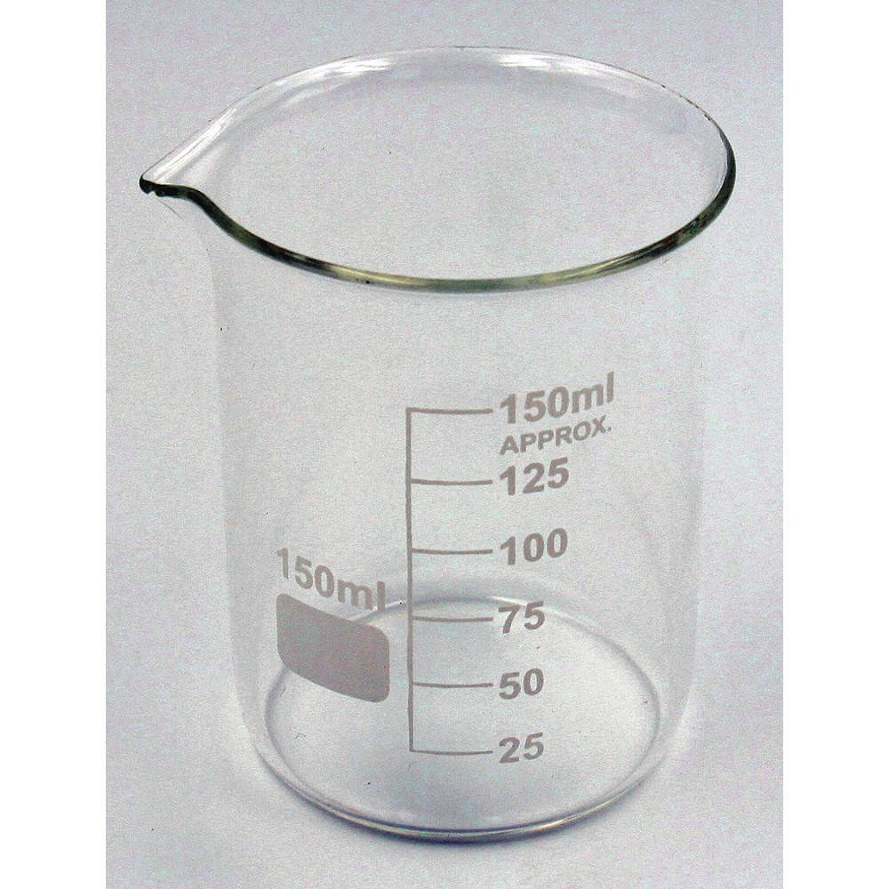 GRAINGER APPROVED 5YGZ1 Beaker,150 mL,80 mm H,60 mm Dia,PK12 5YGZ1