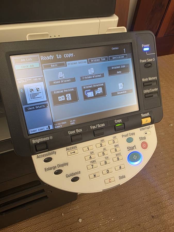 Konica Minolta Bizhub 223 Laser Mono Printer Scanner Copier A3 22PPM All-in-One