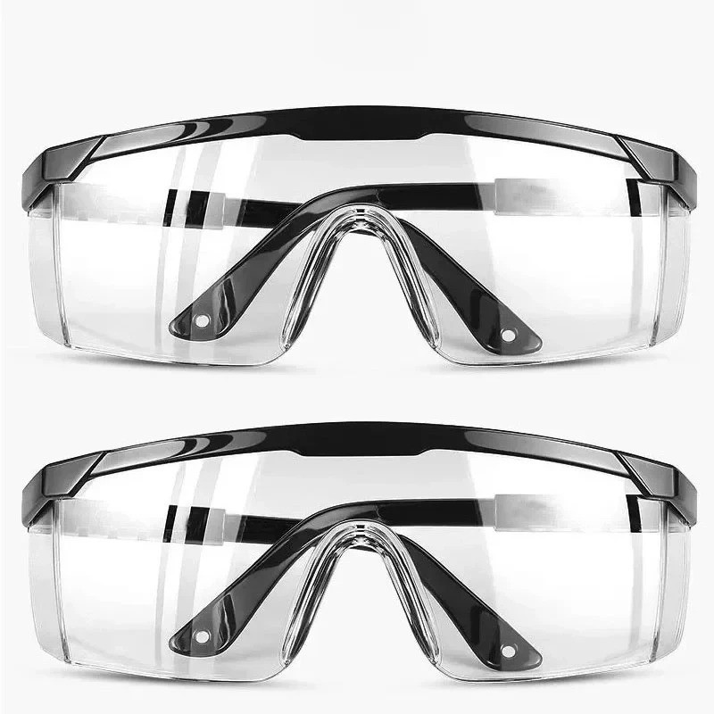 Safety Goggles Over Glasses Lab Work Eye Protective Eyewear Clear Lens Splash 2p