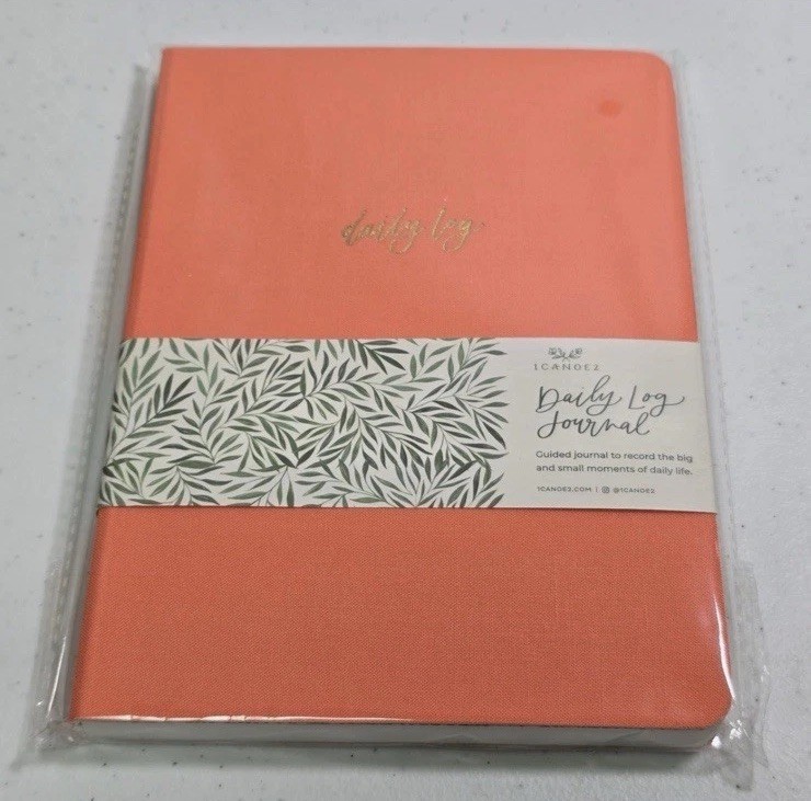 1Canoe2 Daily Log Guided Journal Orange 5.25 in X 7.25 in