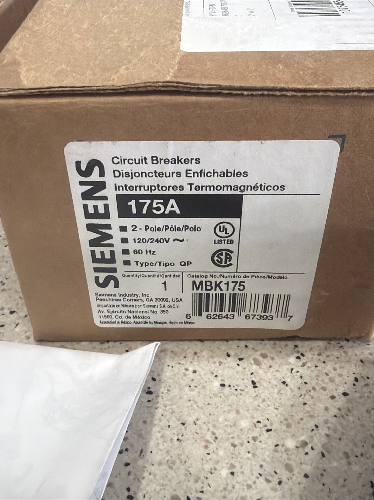 SIEMENS, MBK175, 175A, 240V, Main Circuit Breaker *NEW IN BOX* US SELLER