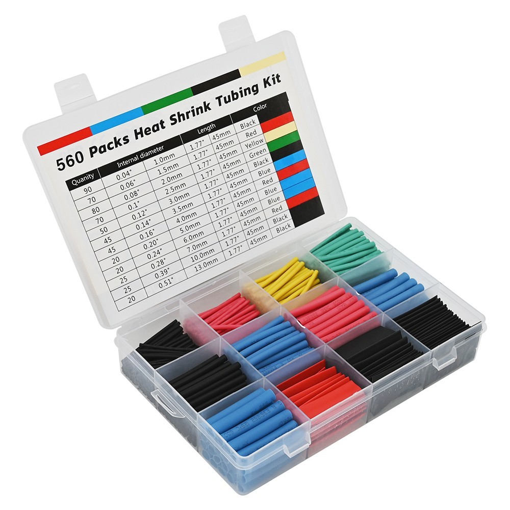 HEAT SHRINK Tubing Sleeve 2:1 Shrinkable Tube Wire Cable Assortment Kit 560PCS